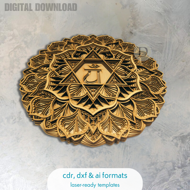 Mandala 03 The Anahata Chakra Mandala, Heart Chakra Mandala Wall Decor Vector - Digital Download