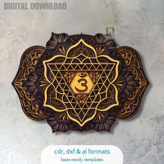 Mandala 04 The Ajna Chakra Mandala, Third Eye Chakra Mandala Wall Decor Vector - Digital Download