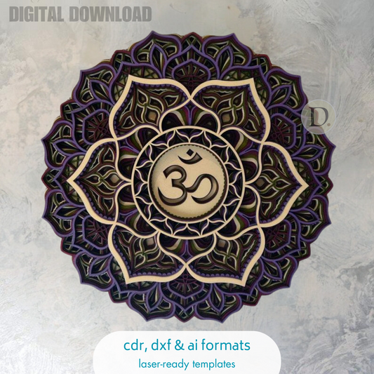 Mandala 01 The Crown Chakra, Sahasrara Chakra Wall Decor Vector - Digital Download