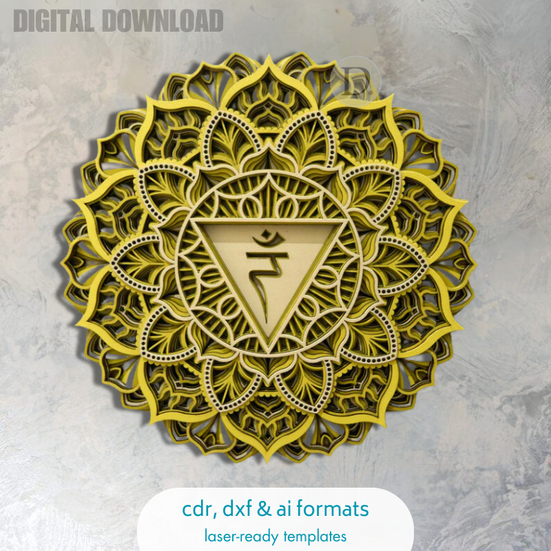 Mandala 07 The Solar Plexus Chakra Mandala Wall Decor Vector - Digital Download