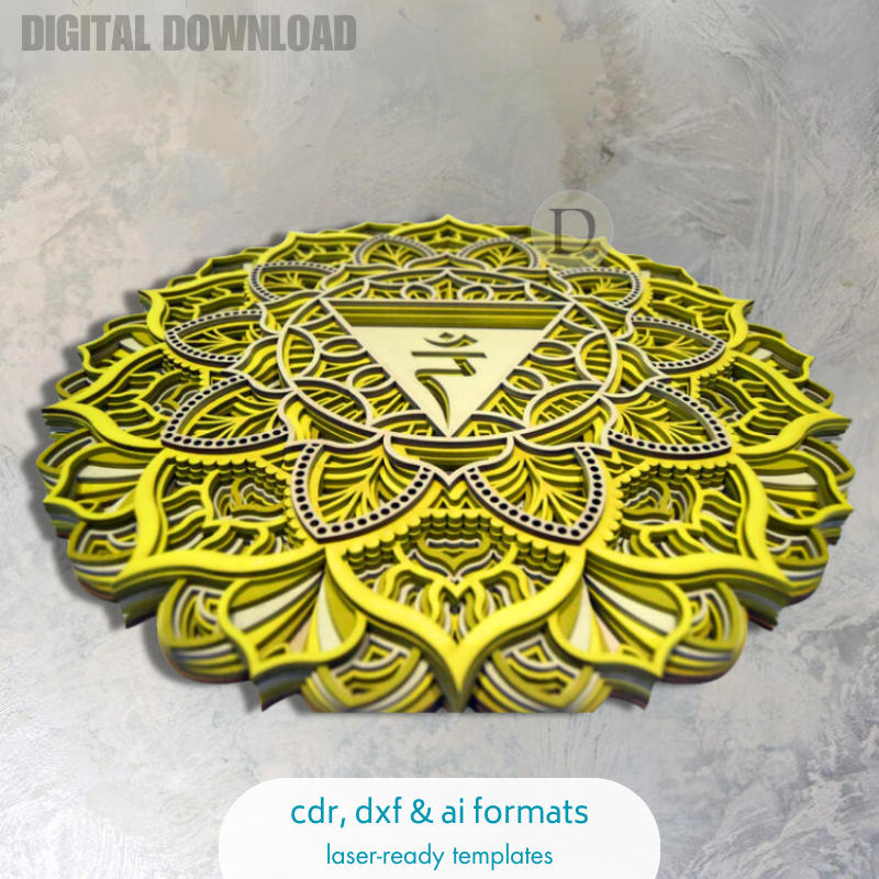 Mandala 07 The Solar Plexus Chakra Mandala Wall Decor Vector - Digital Download