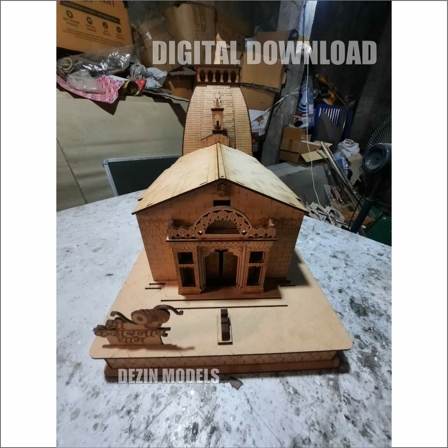 DG-03 Laser Cut Kedarnath Temple Uttarakhand 12x24inch Design Vector File - Digital Download