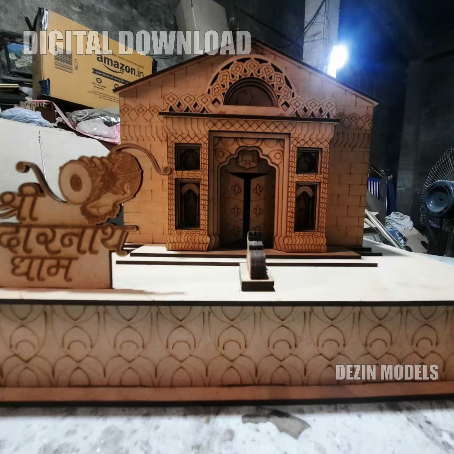 DG-03 Laser Cut Kedarnath Temple Uttarakhand 12x24inch Design Vector File - Digital Download